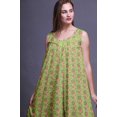 thumbnail image 4 of Bimba Vert Pâle3 Feuilles Florales et Chemises de Nuit en Coton Imprimées pour Femmes Robe Sans Manches Tenue de Nuit Robe Maxi X-Small, 4 of 6