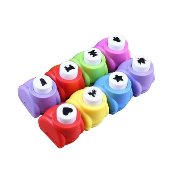 LEEYNEER 12pcs Mini Paper Craft Punches DIY Embossing Tool Handmade Punch for Scrapbook Gift (Random Color)