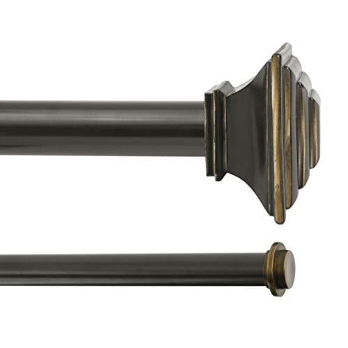 Kenney KN85064 Tringle à Rideaux Double de Style Mission, 66 Pouces-120 Pouces, Bronze Huilé