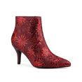 thumbnail image 1 of Unique Bargains Bottines à Talons Aiguilles en Dentelle Pailletée Scintillante pour Femme, Rouge (Taille 8), 1 of 6