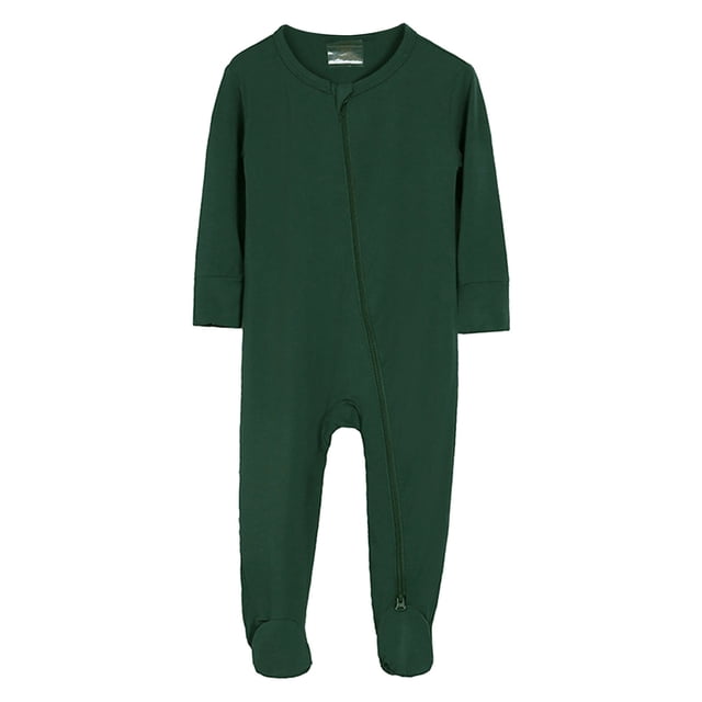 Boys Girls Cotton Rompers Footed Pajamas Zipper Long Sleeve Sleeper Jumpsuit Clothes