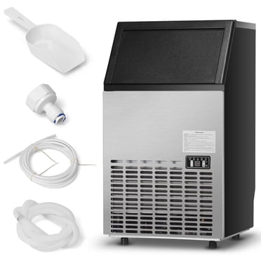Costway Machine à Glaçons Commerciale Encastrée en Acier Inoxydable 110 Lb/24 H Machine à Glace Portative