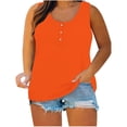thumbnail image 1 of Timegard Tank Tops for Women Plus Size Round Neck Button Sleeveless Comfy Casual Loose Tops Basic Tee, 1 of 6