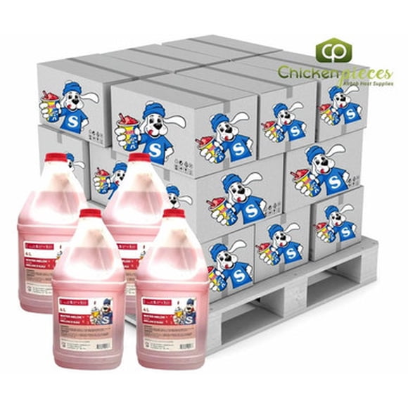 Slush Puppie Sirop de Slush à la Melon D\'eau Concentré 5:1 en Vrac 135 Oz/4 L - 4/caisse (Palette de 48 Caisses) - Total 192 Unités