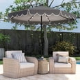 thumbnail image 4 of Costway 10 FT Solar Patio Umbrella with 24 LED Lights 8 Ribs & Tilt Adjustment Gray, 4 of 10