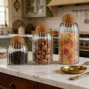 Amzcrzy Food Storage Containers with Ball Lids - Glass Storage Jars, Display Sealed Kitchen Glass Jar Miscellaneous Grain Storage Bottle Vintage Clear Coffee Tea Canister Food Storage Canister