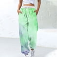 thumbnail image 1 of Pants for Women, Women Fashion Color Blocked Printed Drawstring Pants, 1 of 5