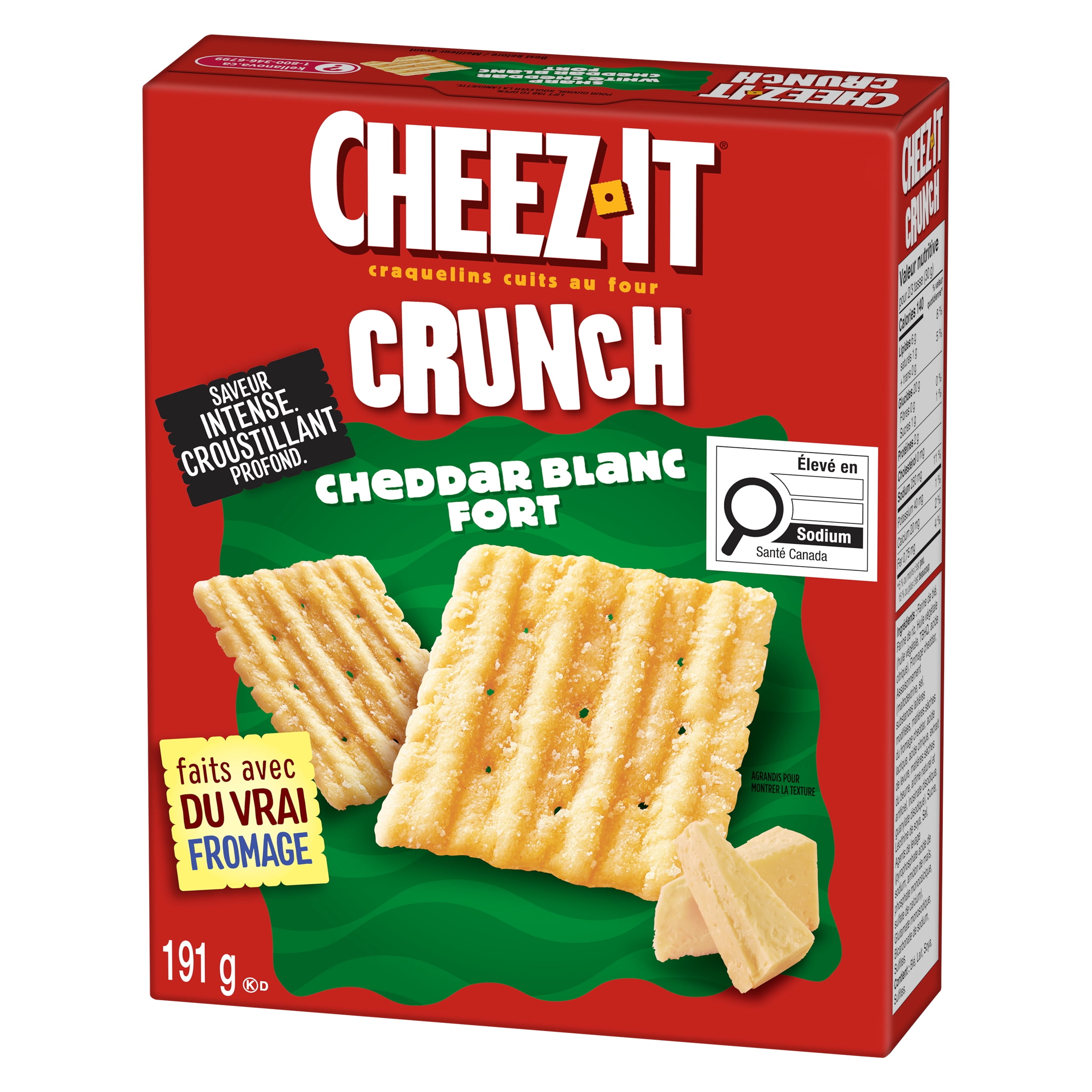 Cheez-ItMD Crunch, Cheddar Blanc Fort, Craquelins cuits au four, 191 g