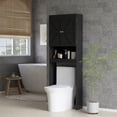 thumbnail image 2 of HOMCOM Armoire de Rangement au-Dessus de la Toilette avec Portes de Grange et Tablette Ouverte, 2 of 10