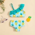 thumbnail image 2 of MIASHUI Girls Two Piece Bathing Suit Bikini Swimsuit Striped Ruffle Swimwear,Mint Green,5-6 Years, 2 of 6