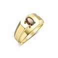 thumbnail image 4 of RYLOS Men's Rings 14K Yellow Gold Ring Classic Solitaire 7X5MM Oval Shape Gemstone Designer Band Smoky Quartz June Birthstone Rings For Men Size 11, 4 of 5