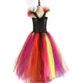 thumbnail image 4 of HNMKIU Robe Tutu d'Halloween Sans Manches pour Filles, Tenue de Fête Performance avec Chapeau Assorti, Rose Vif, 6-7 Ans, 4 of 4
