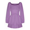 thumbnail image 5 of Birdeem Robe d'Été Décontractée à Manches Courtes pour Femmes, Épaules Dénudées, Col en V Uni, 5 of 5