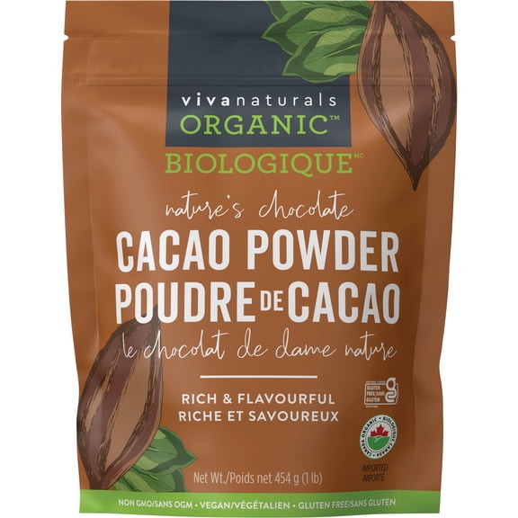 Viva Naturals Poudre de Cacao Biologique, 1 lb (454 g)