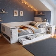 thumbnail image 4 of Noble House Full Size Daybed with Headboard Storage, White, 4 of 9