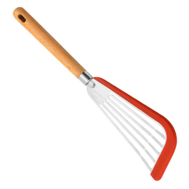 Spatule à Poisson en Acier Inoxydable Antiadhésive Spatule à Poisson en Acier Inoxydable avec Spatule Fendue en Silicone pour Cuisine