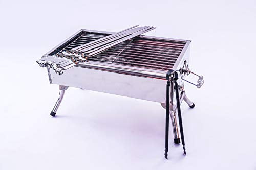 Wetlif Stainless Stell Charcoal Portable Grill Mangal Shish Kebab Kabob BBQ Barbecue Shashlik