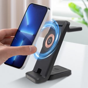 TopLLC Wireless Charger Multifunctional Foldable Smart Wireless Charging For Android And IOS. Mobile Phones Watches Earphones Three-in-one Magnetic 15W Wireless Fast Charger Wireless charging