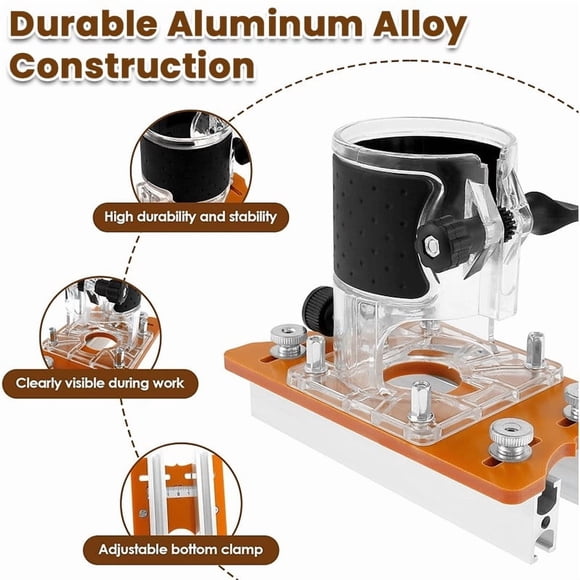 CREATITOY 2-in-1 Router Base - Woodworking Grooving & Positioning Auxiliary Tool