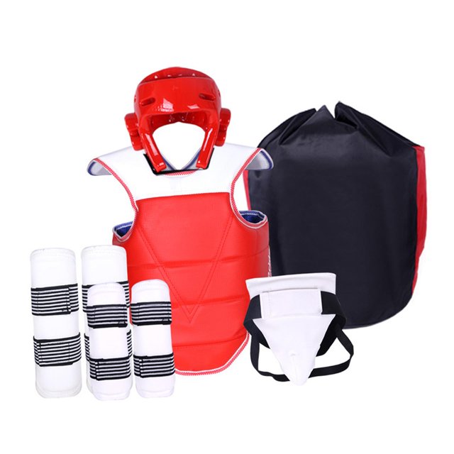 tamizeot Taekwondo Protective Gear Set Taekwondo Uniform Set for Home, Gyms Versatile XXL Red L