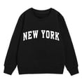 thumbnail image 4 of MIASHUI Chandail en Molleton pour Filles Hauts Imprimés Lettres Pull Col Rond, Noir, 3-4 Ans, 4 of 5