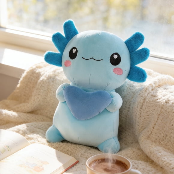 Hexagon Salamander Stuffed Plushies 11.81X5.51X4.72 Inch, Cute Soft Stuffed Salamander Toy, Cartoon Fish Plush for Home Decor, Salamander Plush