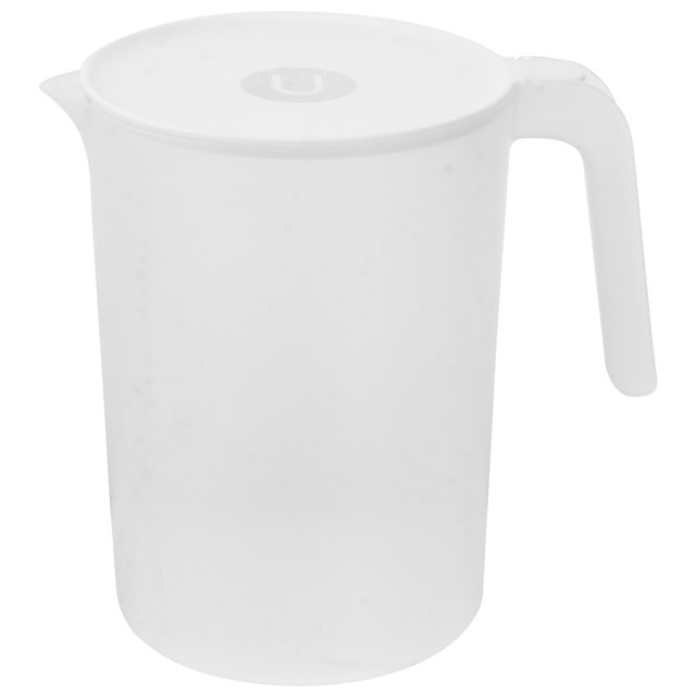 Miangastore 1 Pce Pichet à Boisson en Plastique 2000 ml Résistant à la Chaleur Pichet d'Eau Froide Pichet à Jus avec Poignée (Beige)