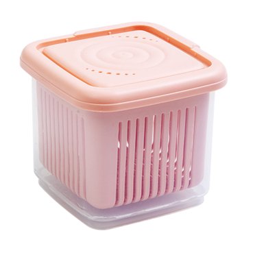 Kitchen Ginger and Garlic Storage Box with Drainer Function, Sealed Refrigerator Organizer, Double Compartment for Freshness, and Easy-Clean Plastic