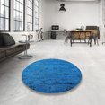 thumbnail image 3 of Ahgly Company Indoor Rectangle Mid-Century Modern Deep SkyBlue Oriental Area Rugs, 8' x 10', 3 of 6