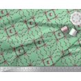 thumbnail image 3 of Soimoi Green polyester Crepe Fabric Floral Wreath Geometric Printed Fabric 1 Yard 52 Inch Wide, 3 of 5