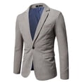 thumbnail image 1 of Mens Jacket Winter Mens Autumn And Winter Fashion Personality Solid Color Casual Suit Jacket, 1 of 4