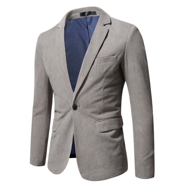 Mens Jacket Winter Mens Autumn And Winter Fashion Personality Solid Color Casual Suit Jacket