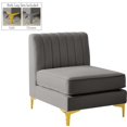thumbnail image 2 of Meridian Furniture Alina Grey Velvet Armless Chair, 2 of 17