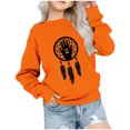 thumbnail image 1 of Dadaria Chemise Orange pour Enfants Hauts T-Shirt à Manches Longues Col Rond Tee d'Été Attrape-Rêves Chandail Blouses 9 Ans, 1 of 4