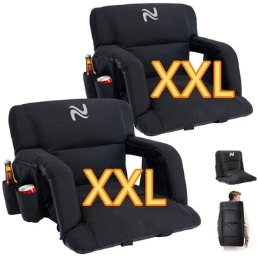 ABORON Sièges de Stade pour Gradins, Ensemble de 2, Siège de Gradins Rembourré Portable avec Soutien Dorsal, Chaise de Stade Extra Grand de 25 Pouces avec 6 Positions Inclinables, Accoudoirs, Chaises de Stade pour Événement Sportif