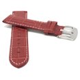 thumbnail image 2 of 24mm Mens' Alligator Style Leather Watch Strap Band, White Stitching, Stainless Steel Buckle, 2 of 7