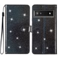 thumbnail image 1 of Compatible with Google Pixel 6A Sparkling Glitter Wallet Case with Card Pocket Flip Cover, 1 of 5