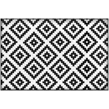EARKITY Patio Tapis Extérieur, Tapis de Sol, Tapis en Paille Plastique, Tapis Moderne pour l'Extérieur, VR, Patio, Cour Arrière, Terrasse, Pique-Nique, Plage, Roulotte, Camping