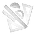 thumbnail image 4 of KAKOWELY Ensemble de Géométrie pour Étudiant 6 Pcs Ensemble de Géométrie pour Étudiant Comprend Règles Triangulaires du Rapporteur Règle Semi-Circulaire et Règle Droite, Outils de Mesure en Plastique Transparent pour École Bureau, 4 of 5
