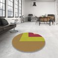 thumbnail image 4 of Ahgly Company Tapis d'Intérieur Lavables à la Machine, Carrés, Transitionnels, Jaunes, Tapis de Zone, 6 Pieds Carré, 4 of 7