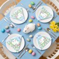 thumbnail image 4 of Yhmxh Easter Bunny Happy Easter Rabbits Party Plates Supplies, Easter Party Tableware Decorations Disposable Paper Plates Dessert Plate Napkins Cups for Spring Birthday Baby Shower, 4 of 6