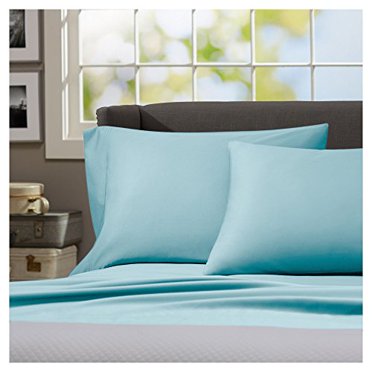 Winkle Resistant Regency Home Cotton Linen Sateen Sheet Set, (King, Aqua)