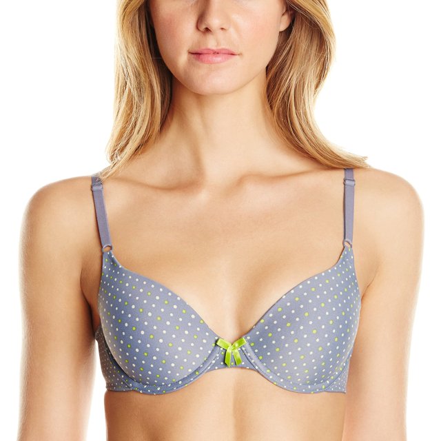 Maidenform Womens One Fab Fit Tailored T-Shirt Bra, 34D, Citron Dot