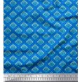 thumbnail image 1 of Soimoi Polyester Crepe Fabric Flourish Damask Printed Fabric 1 Yard 52 Inch Wide, 1 of 3