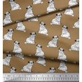 thumbnail image 2 of Soimoi Poly Georgette Fabric Pug Dog Print Fabric by The Yard 52 Inch Wide, 2 of 3