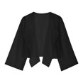 thumbnail image 4 of VEKDONE Femmes Uni Décontracté Chiffon Élégant Manches 3/4 Respirant Cardigan Chandail à Capuchon Veste Noir m, 4 of 9