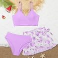 thumbnail image 4 of RXMEKW Girls Bikini Swimsuit for Kids with Ruffle Skirt and Halter Top, 2-Piece Princess Hot Spring and Pool Set in Purple, 4 of 7