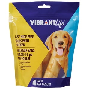 Vibrant Life 4-5" HIDE-FREE with Chicken Small, Rawhides