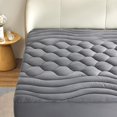 thumbnail image 2 of Sonive Full Size Mattress Protector, Mattress Topper with 8-21" Deep Pocket, Mattress Pad with 3-Zone Support, Mattress Cover Microfiber Fitted Mattress Machine Washable Grey, 2 of 5