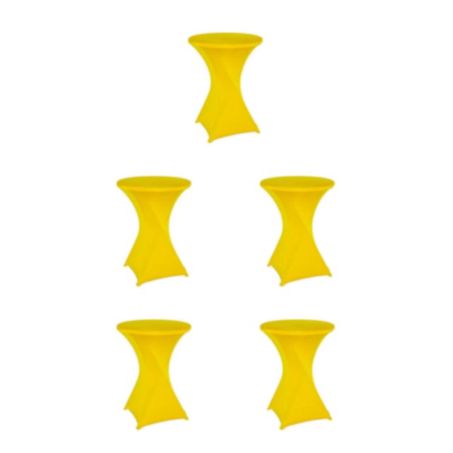 ZheElen Easy Care Stretch Round Tablecloth Versatile And Environmentally Friendly yellow 5Set